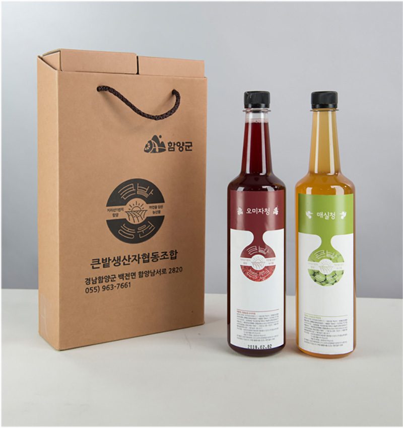 
함양군
큰밭생산자협동조합
경남함양군 백전면 함양남서로 2820
055)963-7661
오미자청 매실청